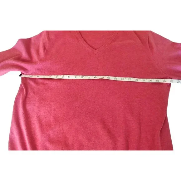 J.Crew Women's Pink V-Neck Pullover Sweater Large Soft Knit Cotton Long Sleeve - Picture 7 of 10
